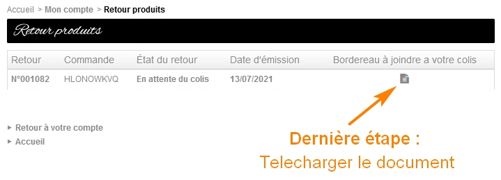 derniere etape retour